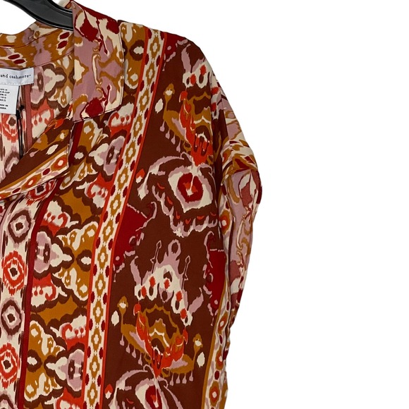 Cupcakes & Cashmere Button Up Blouse Small Women Boxy Fit Aztec Tribal Print NWT - Picture 4 of 8